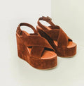 Sandália Wedge Criss – Plataforma Alta com Tiras Cruzadas - Ultimas Unidades em Promoçao