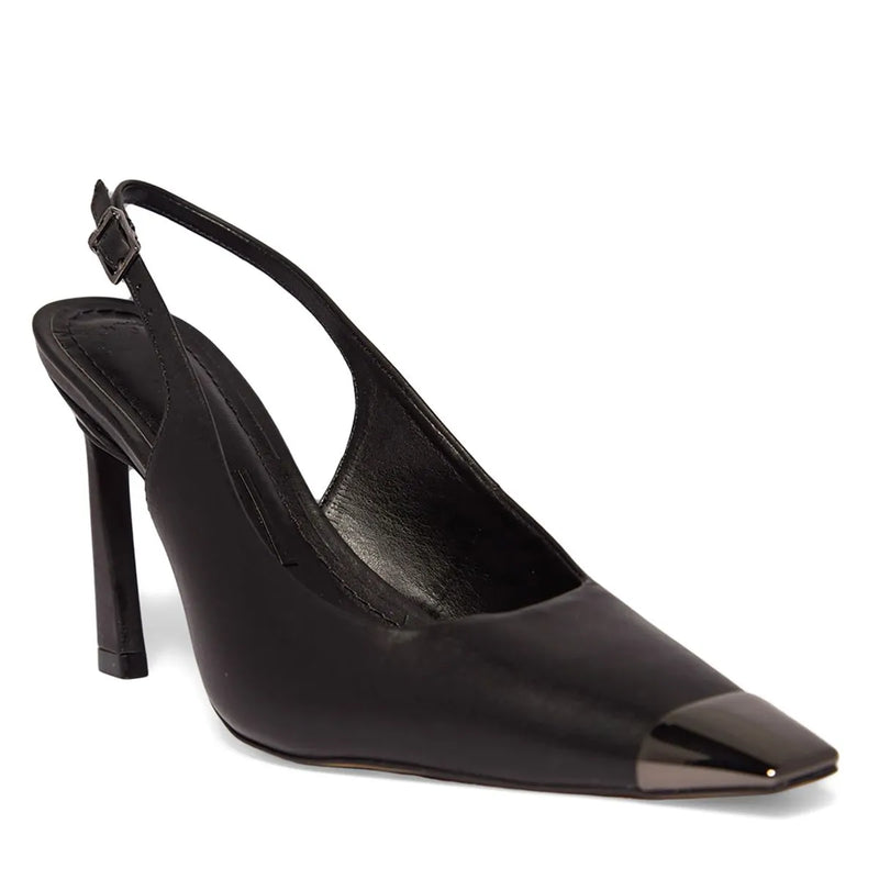 Scarpin Elegance Metal Cap – Salto Fino Aberto com Bico Metalizad [PROMO DO DIA]